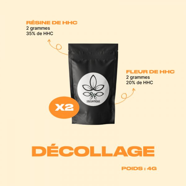 Décollage, pack HHC la beuhtique -20% (fleur de HHC et hasch/résine de HHC)