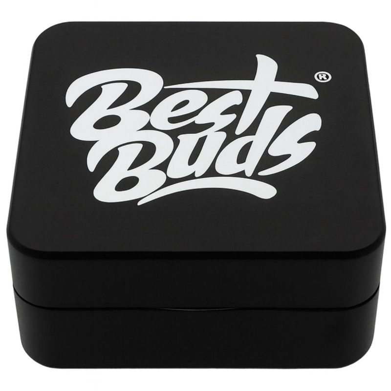 Grinder Best Buds carré plat en aluminium 50 mm noir